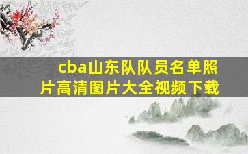 cba山东队队员名单照片高清图片大全视频下载