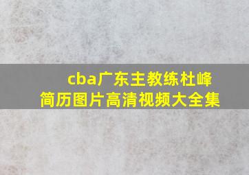 cba广东主教练杜峰简历图片高清视频大全集