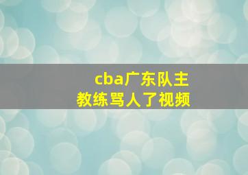 cba广东队主教练骂人了视频