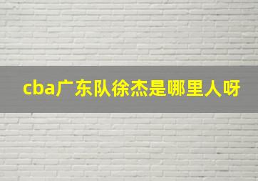 cba广东队徐杰是哪里人呀