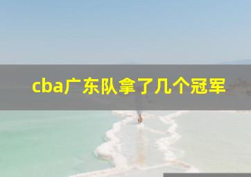 cba广东队拿了几个冠军