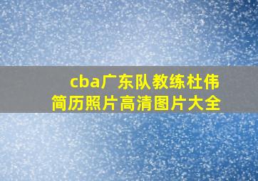 cba广东队教练杜伟简历照片高清图片大全