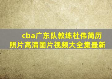 cba广东队教练杜伟简历照片高清图片视频大全集最新