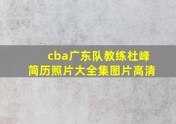 cba广东队教练杜峰简历照片大全集图片高清