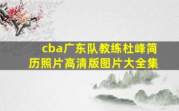 cba广东队教练杜峰简历照片高清版图片大全集