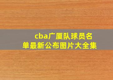 cba广厦队球员名单最新公布图片大全集