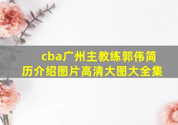 cba广州主教练郭伟简历介绍图片高清大图大全集