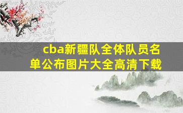 cba新疆队全体队员名单公布图片大全高清下载