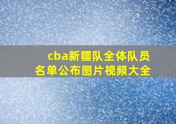 cba新疆队全体队员名单公布图片视频大全