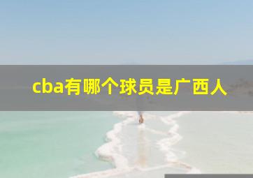 cba有哪个球员是广西人