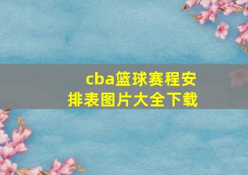 cba篮球赛程安排表图片大全下载