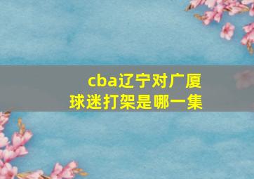 cba辽宁对广厦球迷打架是哪一集