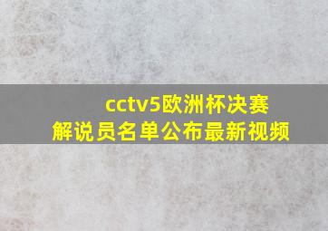 cctv5欧洲杯决赛解说员名单公布最新视频