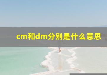 cm和dm分别是什么意思