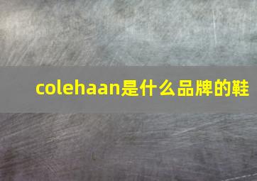 colehaan是什么品牌的鞋