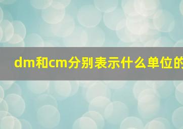 dm和cm分别表示什么单位的