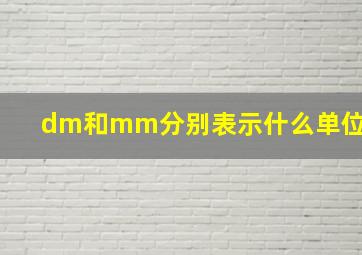 dm和mm分别表示什么单位