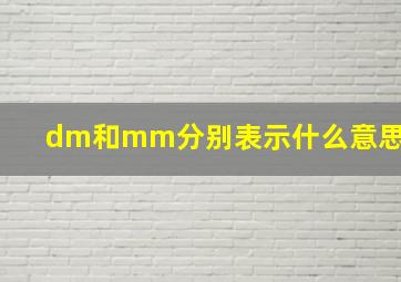 dm和mm分别表示什么意思