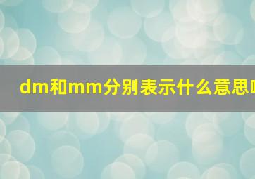 dm和mm分别表示什么意思啊