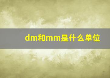 dm和mm是什么单位