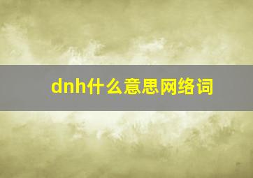 dnh什么意思网络词