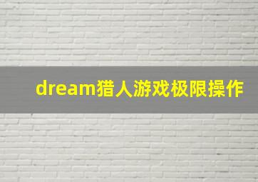 dream猎人游戏极限操作