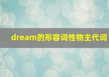 dream的形容词性物主代词