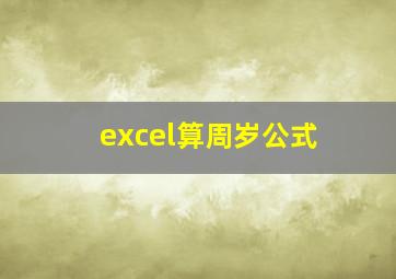 excel算周岁公式