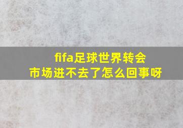 fifa足球世界转会市场进不去了怎么回事呀