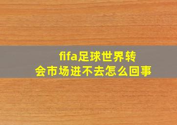 fifa足球世界转会市场进不去怎么回事