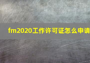 fm2020工作许可证怎么申请