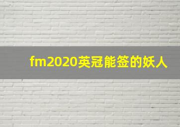 fm2020英冠能签的妖人