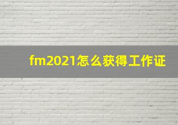 fm2021怎么获得工作证