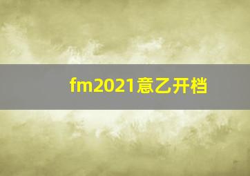 fm2021意乙开档