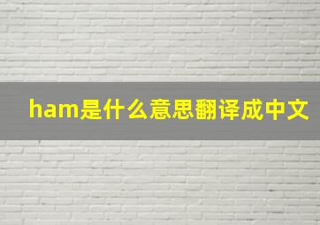 ham是什么意思翻译成中文