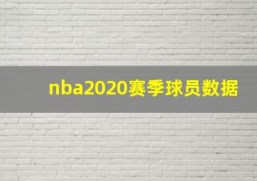 nba2020赛季球员数据