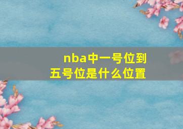 nba中一号位到五号位是什么位置