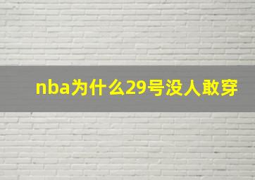 nba为什么29号没人敢穿