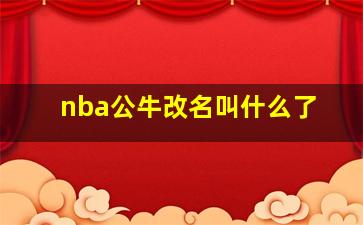 nba公牛改名叫什么了