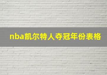 nba凯尔特人夺冠年份表格