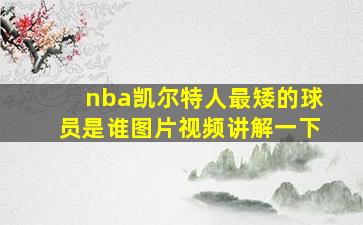 nba凯尔特人最矮的球员是谁图片视频讲解一下