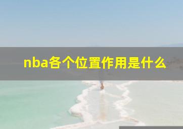 nba各个位置作用是什么