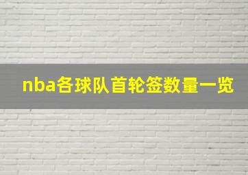 nba各球队首轮签数量一览