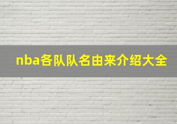 nba各队队名由来介绍大全