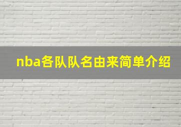 nba各队队名由来简单介绍