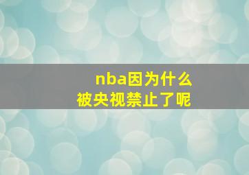 nba因为什么被央视禁止了呢