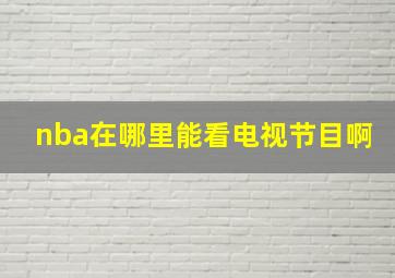 nba在哪里能看电视节目啊