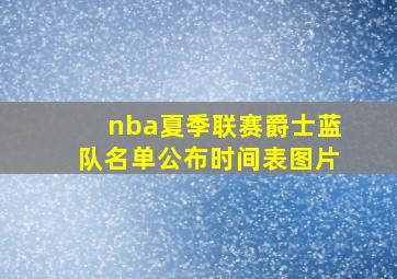 nba夏季联赛爵士蓝队名单公布时间表图片