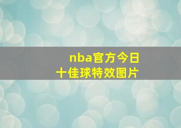 nba官方今日十佳球特效图片