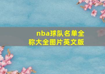 nba球队名单全称大全图片英文版